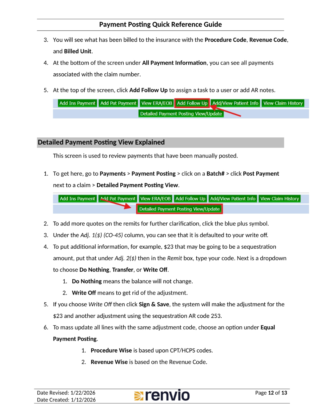 Detailed Payment Posting View Explained