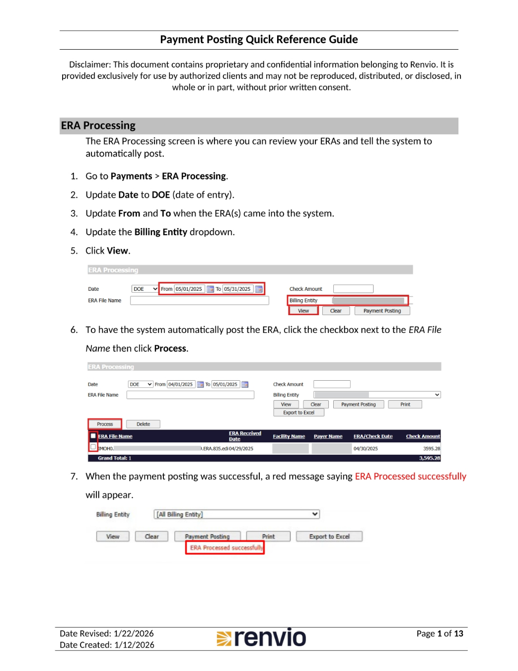 ERA Processing Overview