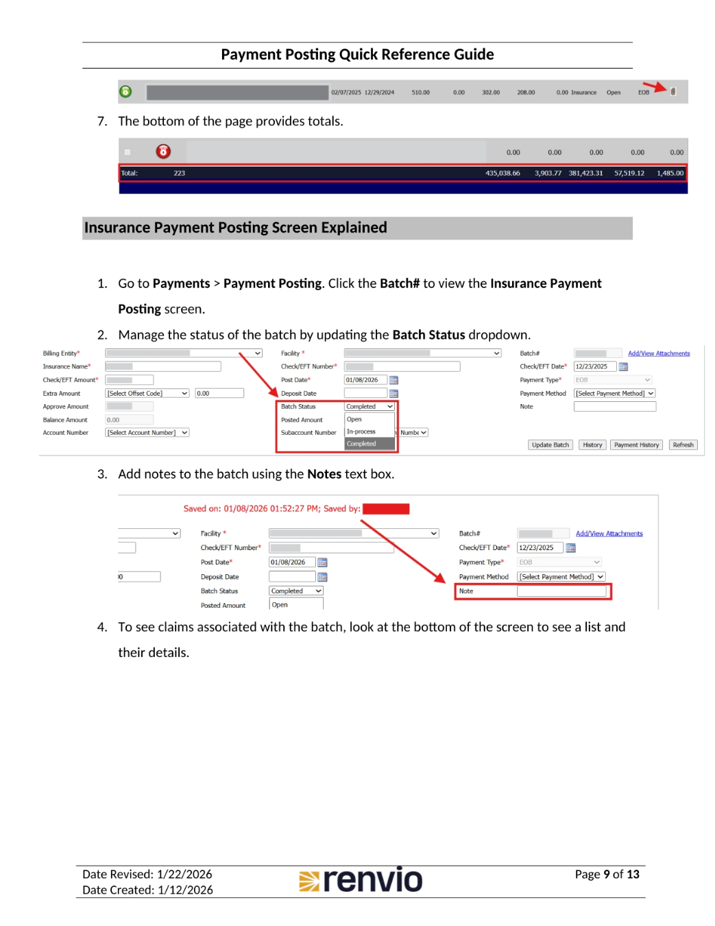 Insurance Payment Posting Screen Explained
