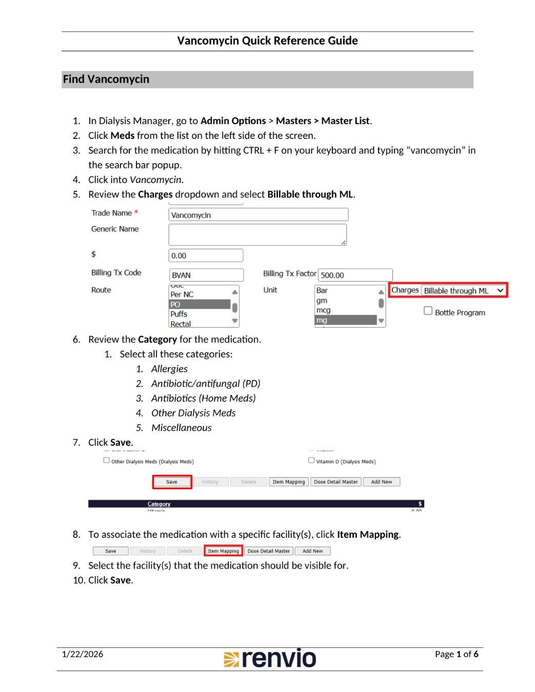 Finding Vancomycin in Dialysis Manager