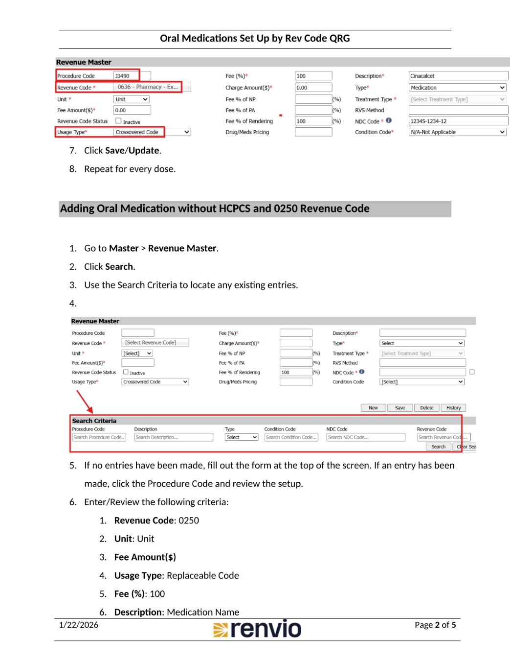 Adding Oral Medication Details