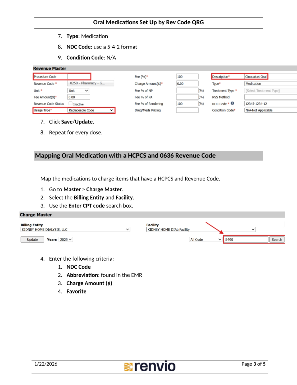 Oral Medication Setup: Revenue Code 0250