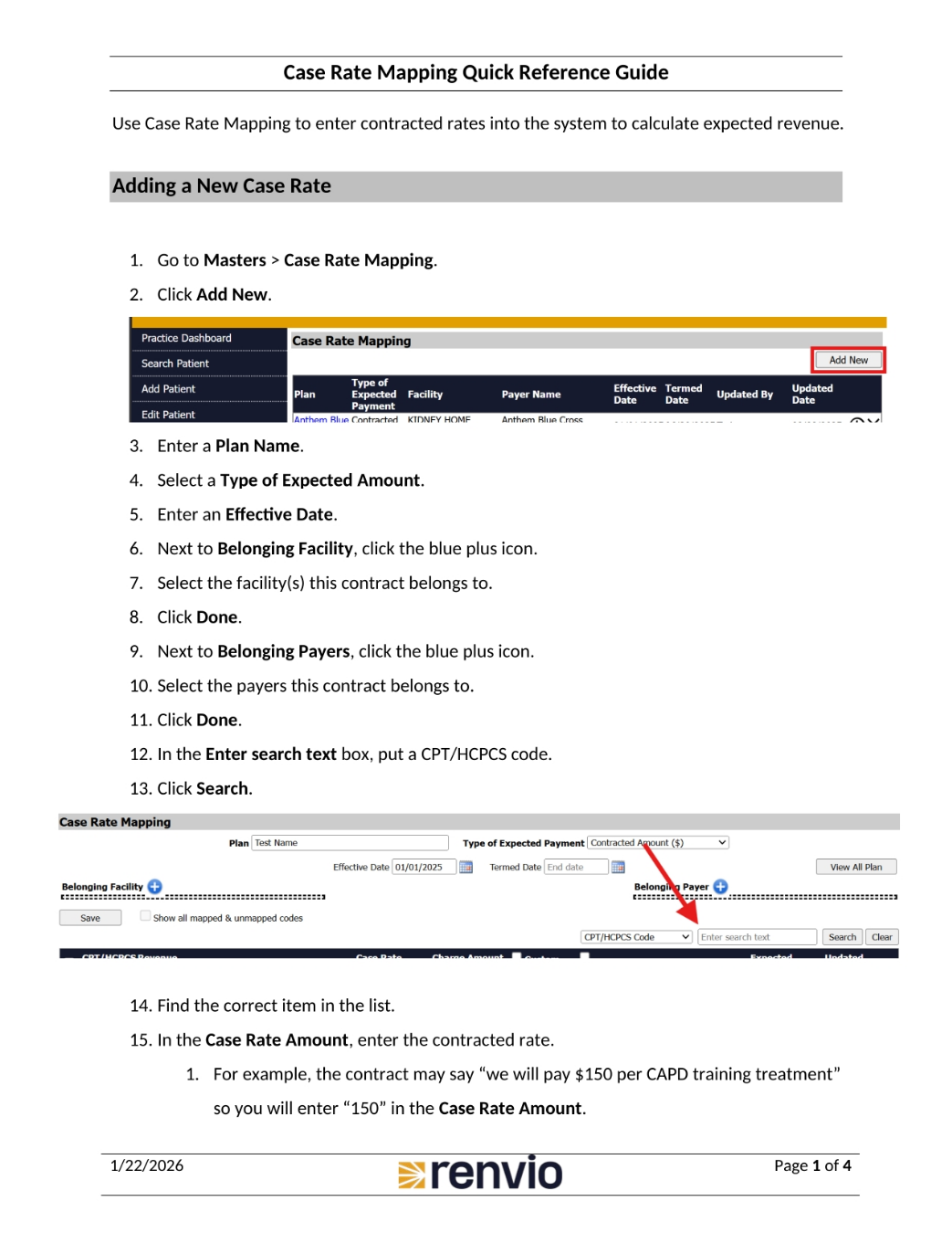 Adding a New Case Rate