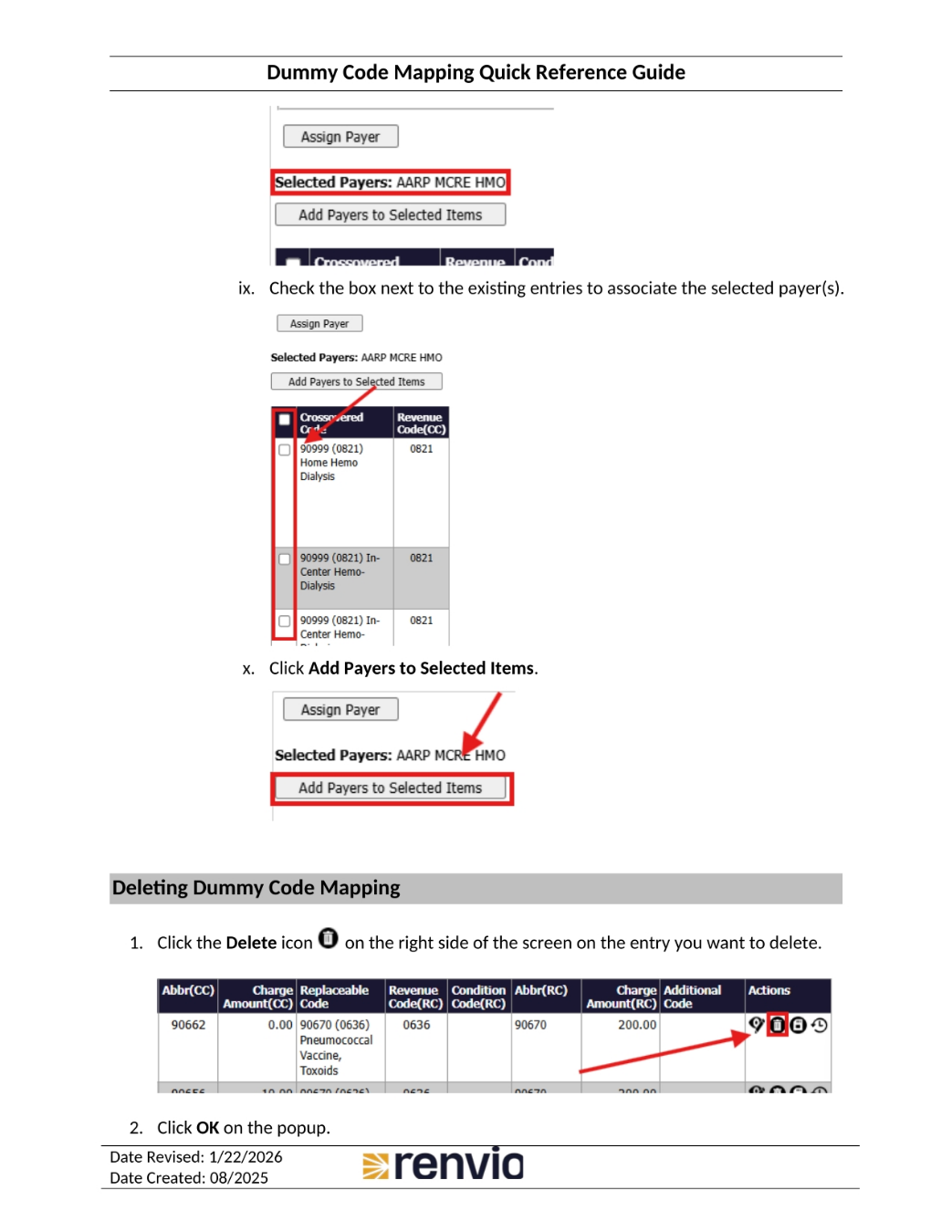 Adding Payers and Deleting Codes